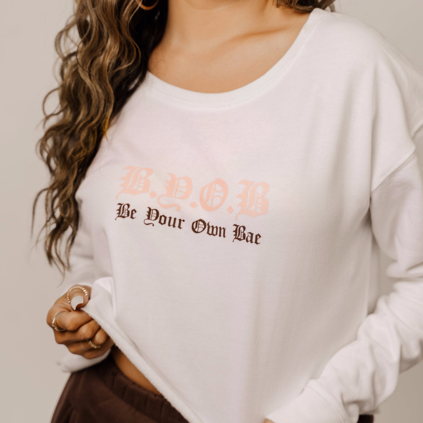 BYOB (Be Your Own Bae) Cropped Crew Neck